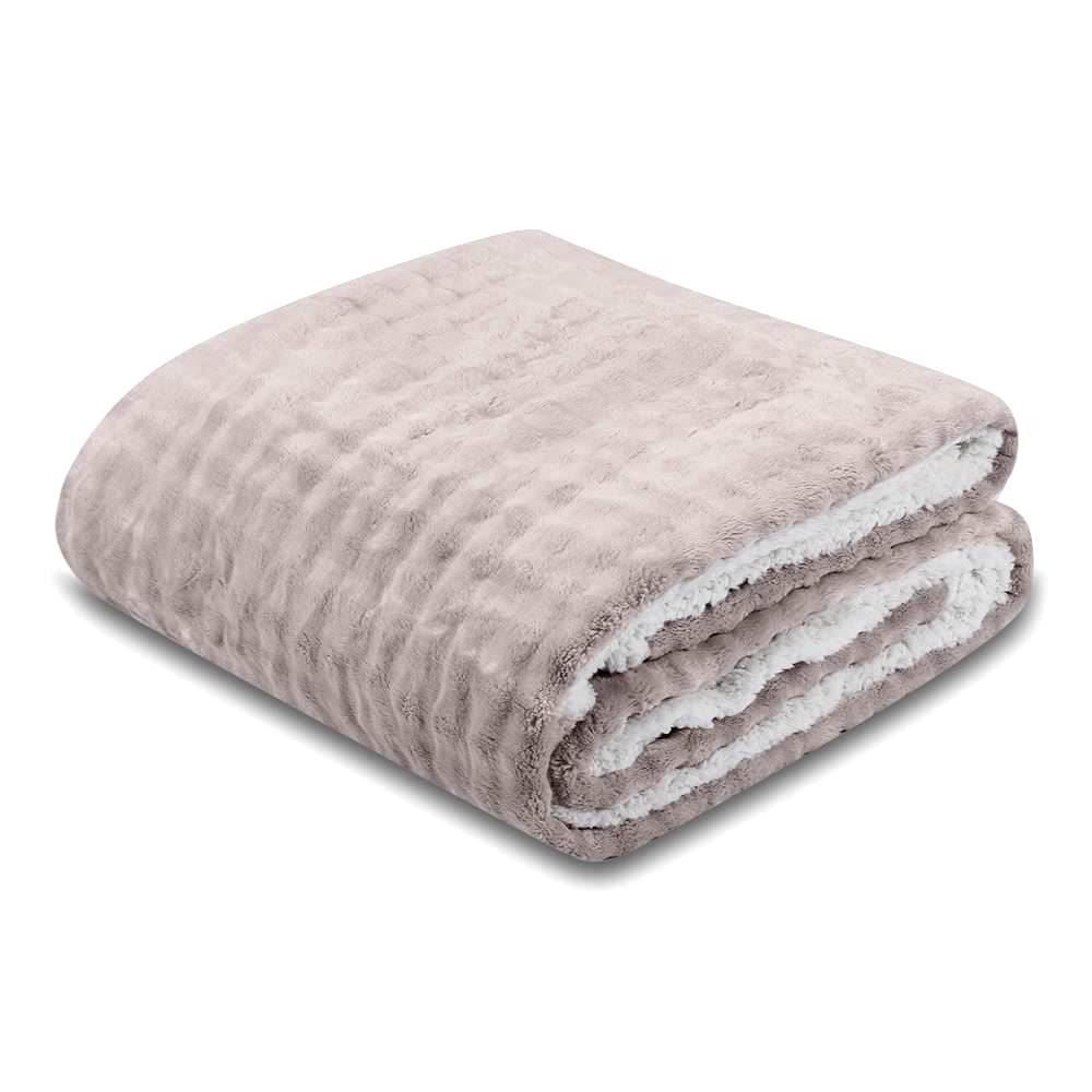 Cobertor Requinte Queen Sherpa Havan Casa - Bege