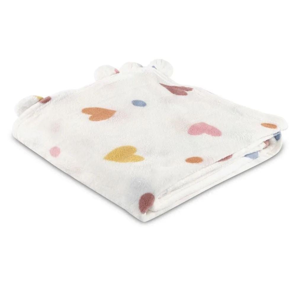 Cobertor Solteiro Infantil Pompom Havan Kids - Coração