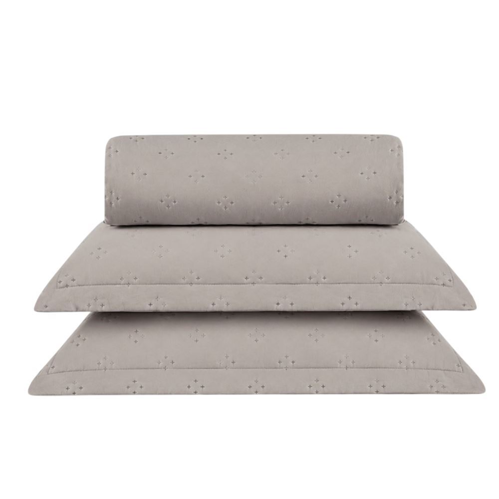  Kit Colcha Casal 3Pçs Lisa Elegance Havan Casa - Cru