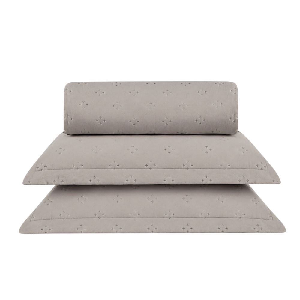 Kit Colcha King Lisa Elegance 3Pçs Havan Casa - Cru