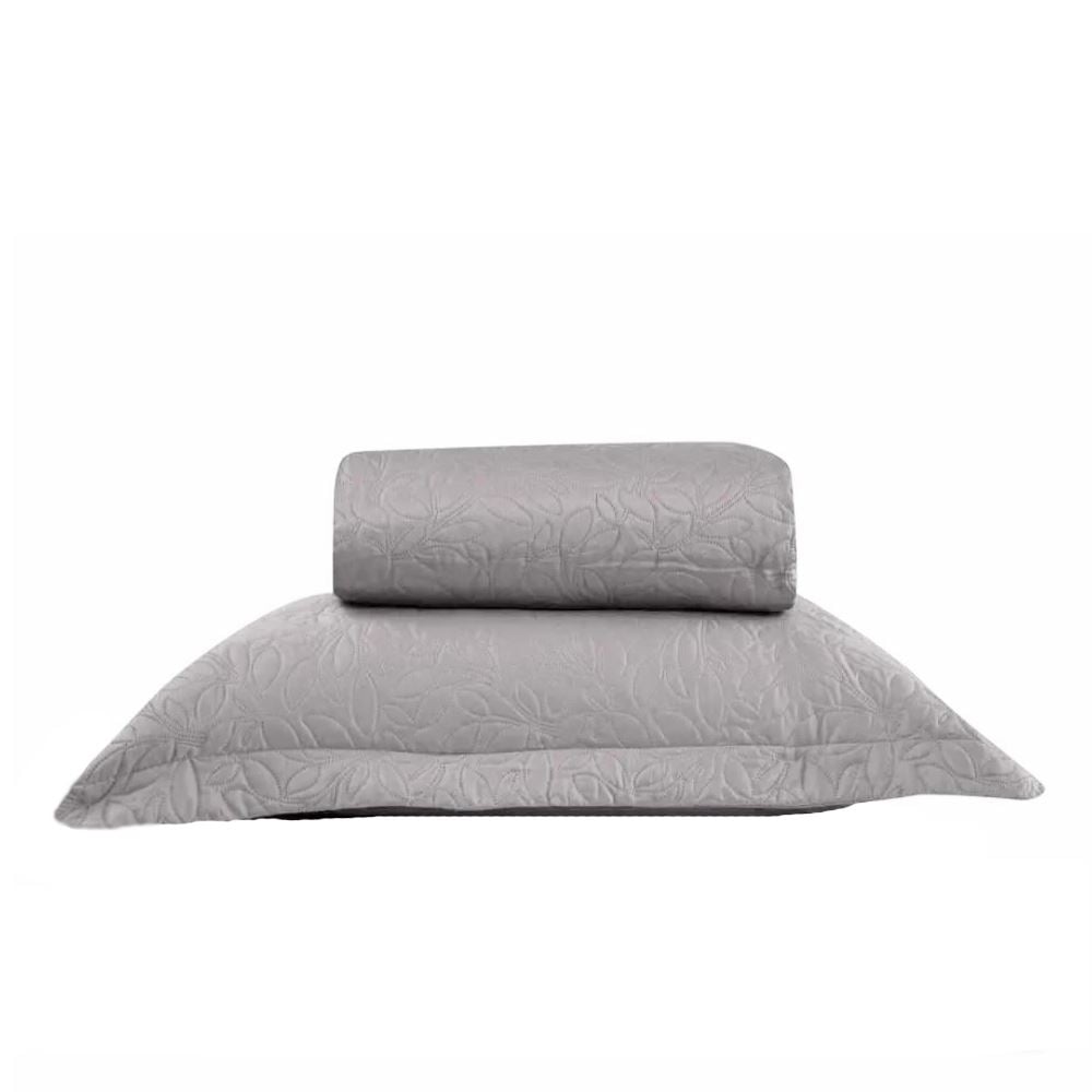 Kit Colcha Solteiro 100% Poliéster Versalhes Havan Casa 2 Peças - Cinza Amianto