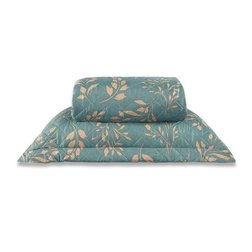 Kit Colcha Solteiro Versalhes Estampada Havan Casa 2 Peças - Folhagens Verde