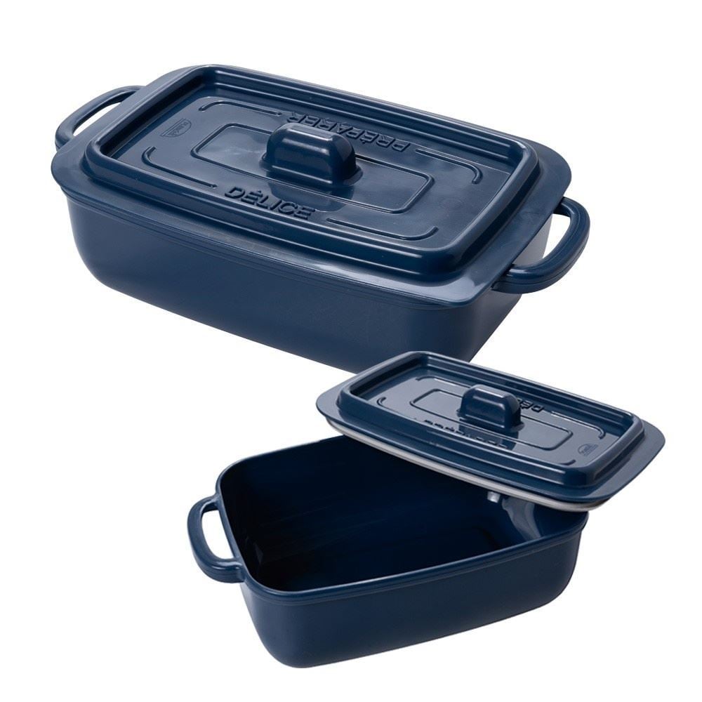 Conjunto Pote Supreme Retangular 2 Peças Plasútil - Azul