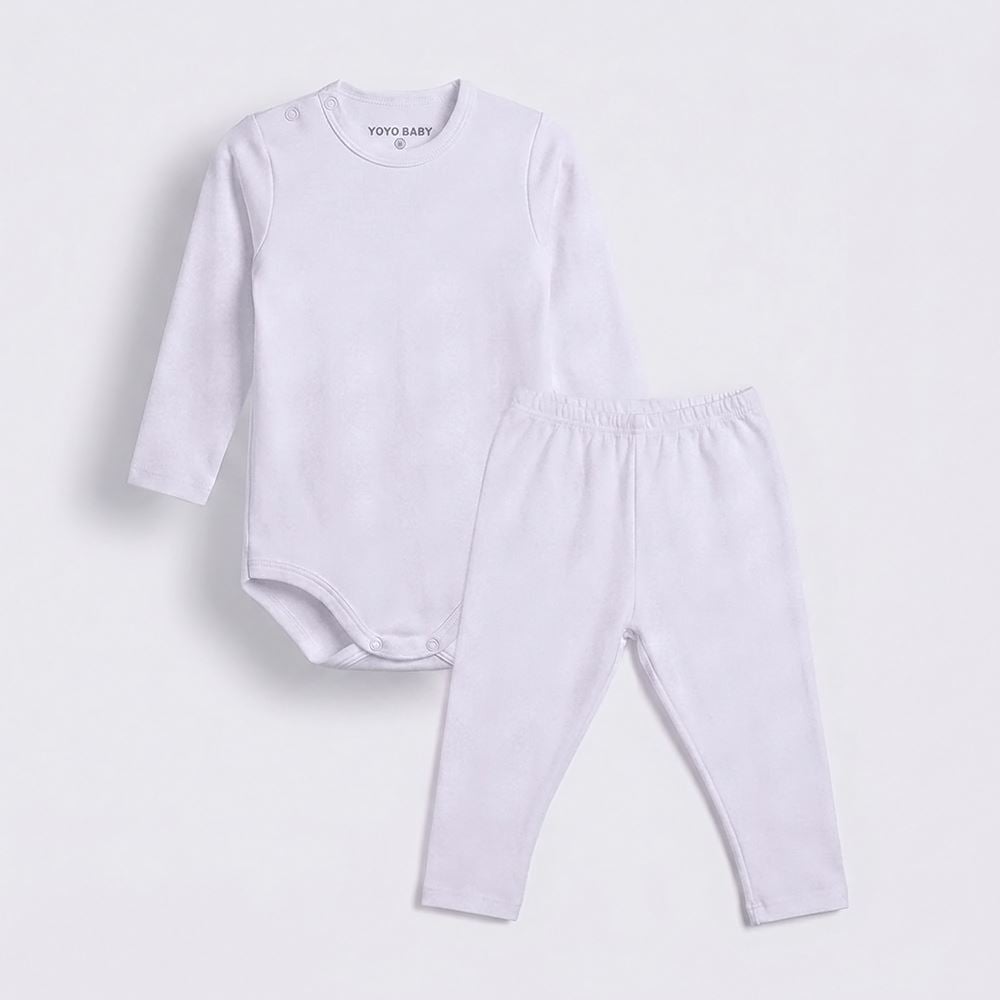 Conjunto Térmico Bebê Menina Body e Calça Yoyo Baby Branco