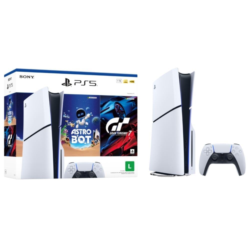 Console Playstation 5 Sony 1Tb Slim Disk com Jogos Astro Bot e