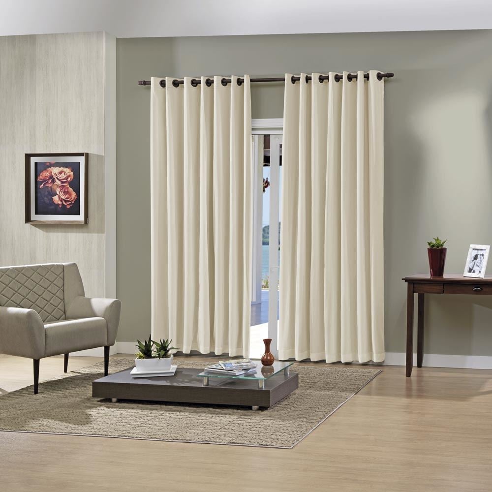 Cortina Para Quarto E Sala 2,00X1,60 M Blackout Pratika Lisboa Havan Casa - Areia