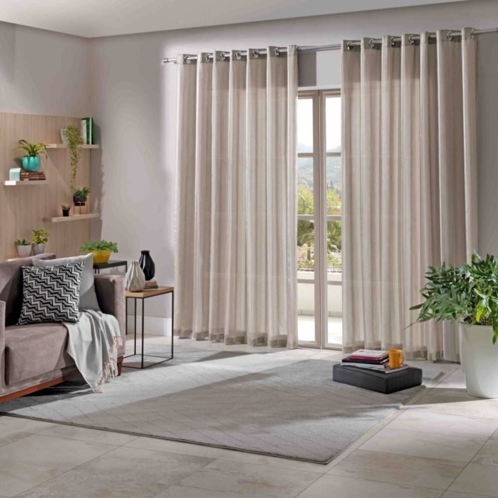 Cortina para Quarto e Sala 4,20X2,50 m Duplex Partenon Havan Casa - Areia