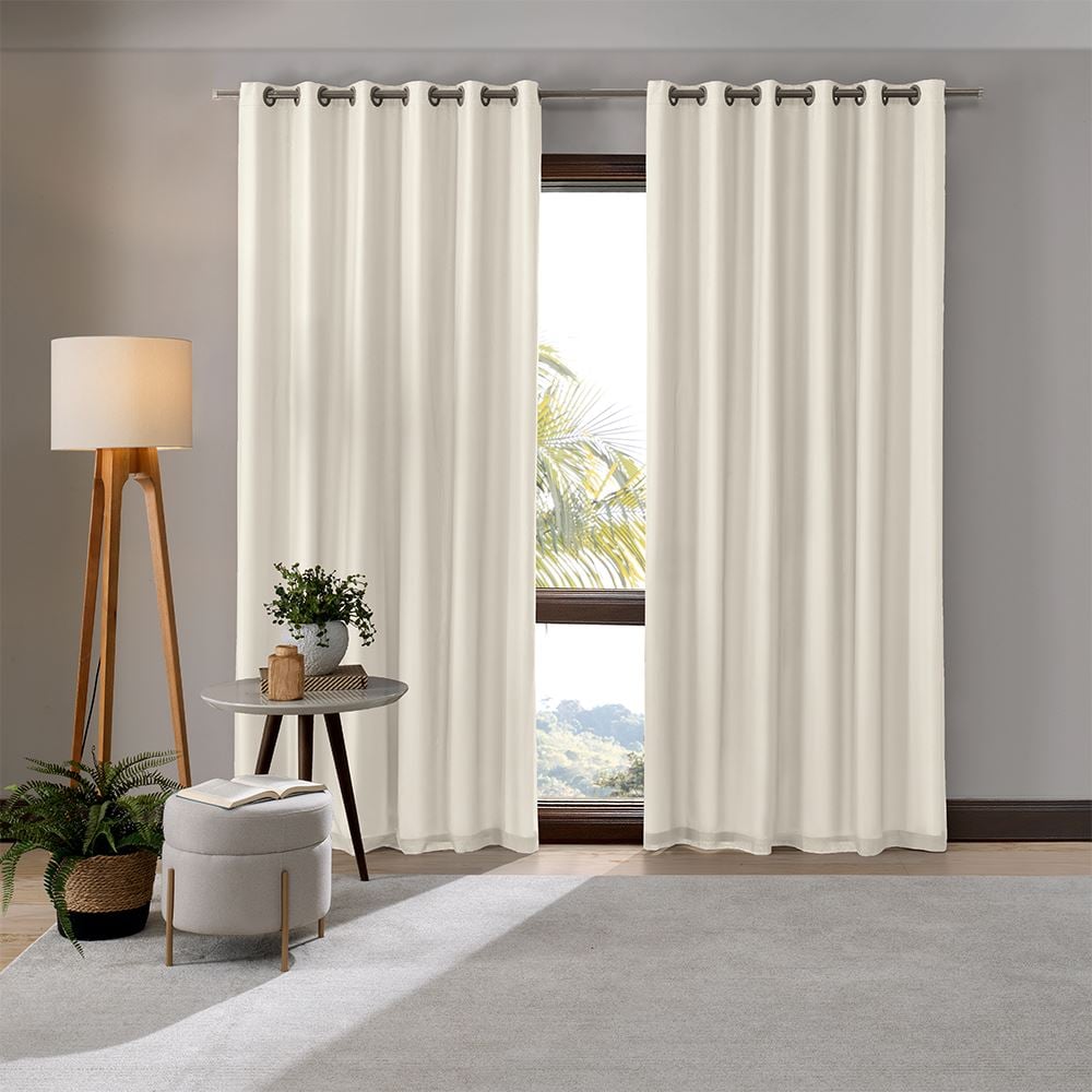 Cortina para Quarto e Sala 5,40X2,80M Duplex Bellini Havan Casa - Areia
