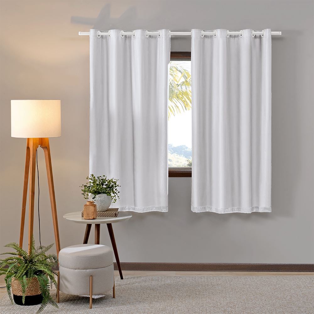 Cortina para Quarto e Sala 2,60 X1,70M Pratika Bellini Havan Casa - Branco