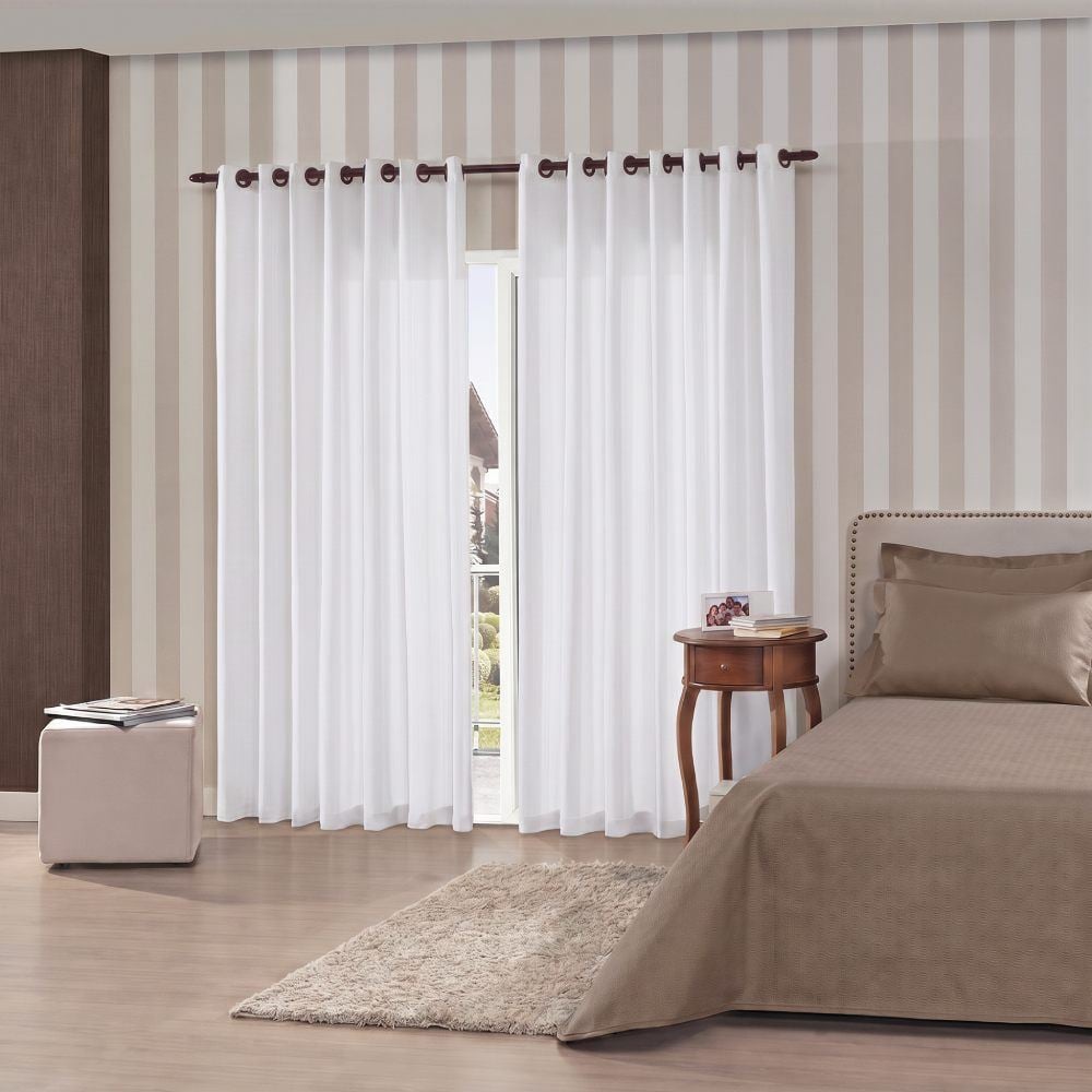 Cortina para Quarto e Sala 2,60X2,30 m Rústica Madri Havan Casa - Branco