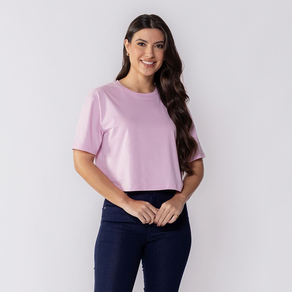 Cropped Feminino Básico Boby Blues Rosa