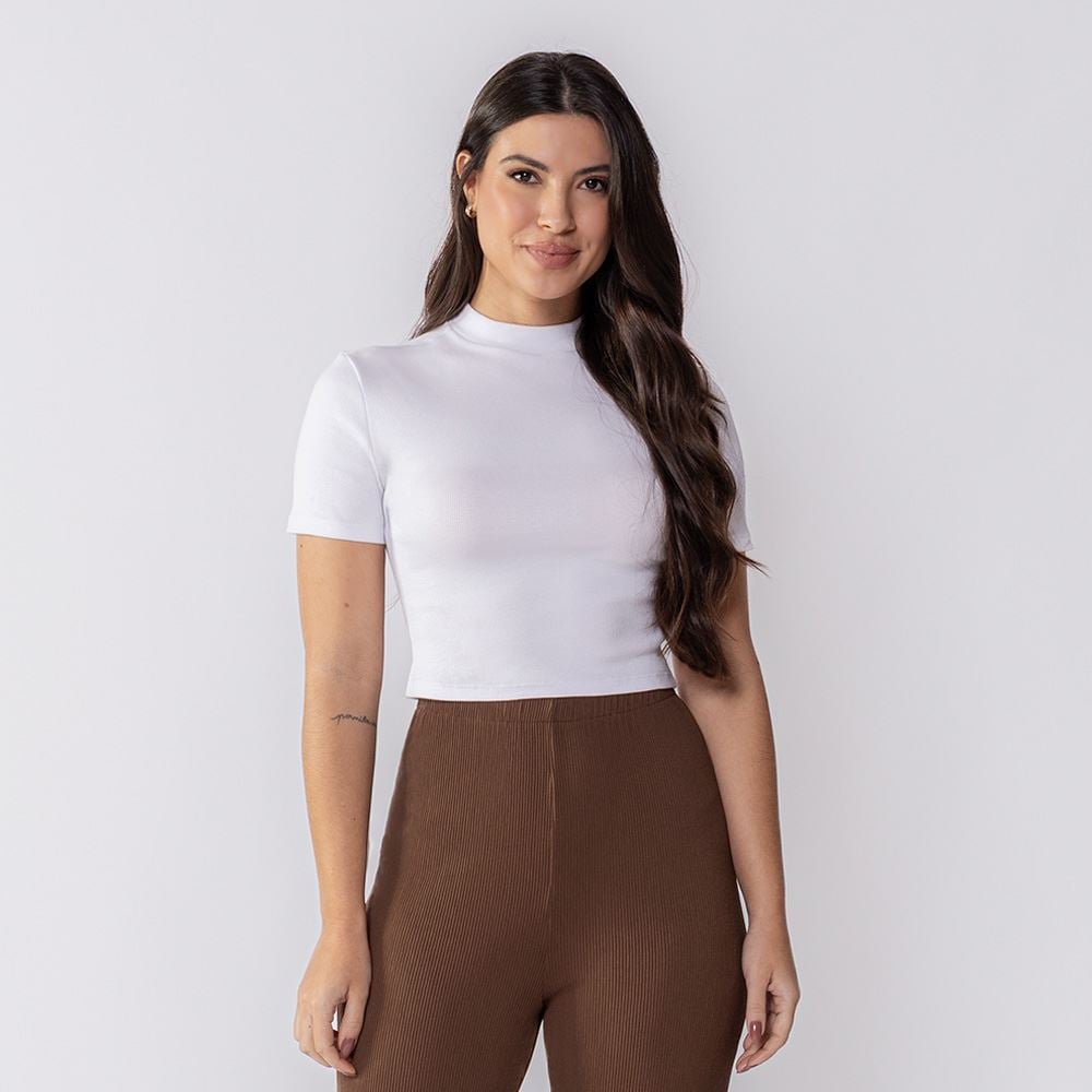 Cropped Feminino De Ribana Boby Blues Branco