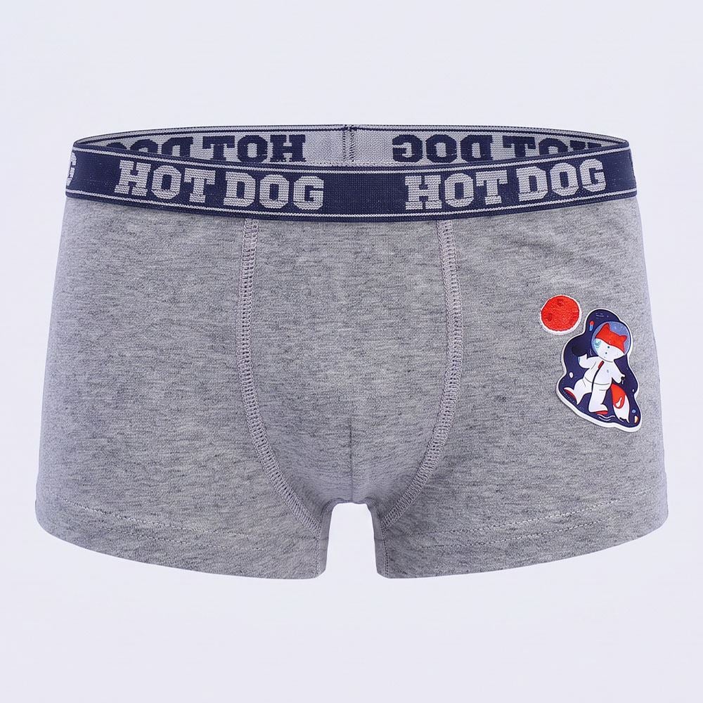 Cueca Boxer Infantil 2 a 10 Anos Em Algodão Hot Dog Mescla
