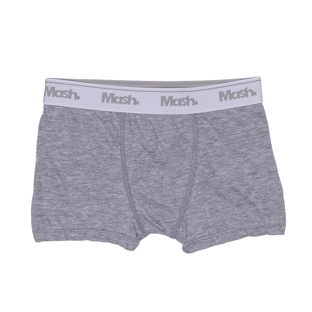Cueca Boxer Infantil 4 a 10 Anos Em Algodão Mash Cinza Mescla Claro