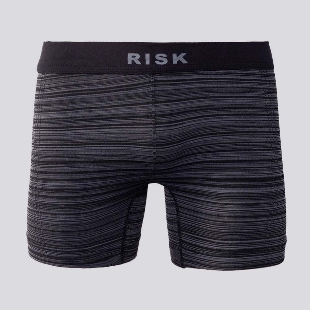 Cueca Boxer Masculina Listrada Risk Grafite/Mescla