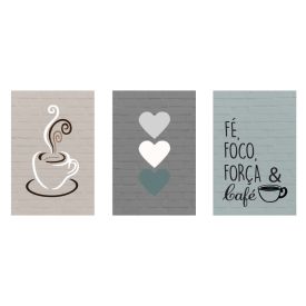 Quadros Decorativos Café 3 Peças - PLC00203