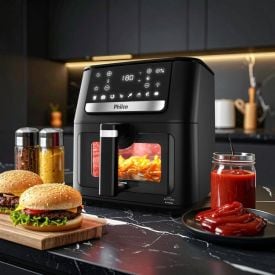 Fritadeira Air Fryer Philco 9,5 Litros Visor Glass e Redstone 1800W PAF95A