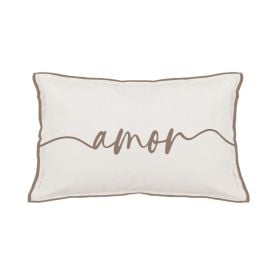 Almofada Elegance 30X48cm Linho Estampada Havan Casa - AMOR TAUPE