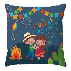 Almofada Decorativa Festa Junina 45X45cm São João Havan Casa - Viva Azul