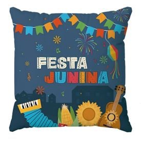 Almofada Decorativa Festa Junina 45X45cm São João Havan Casa - Viva Azul