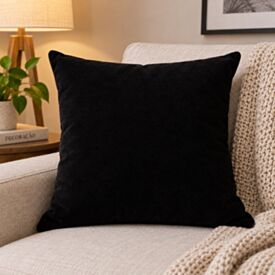 Almofada Decorativa 50X50cm Veludo Italiano Liso Havan Casa - Preto