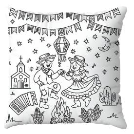 Almofada Decorativa Infantil para Colorir 38X38 cm Havan Casa - Festa Junina