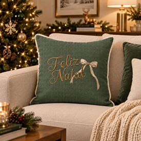 Almofada Elegance Linho Natal 48X48cm Havan Casa - Feliz Natal