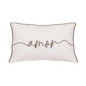 Almofada Linho Elegance 30X48 cm Estampada Havan Casa - AMOR TAUPE