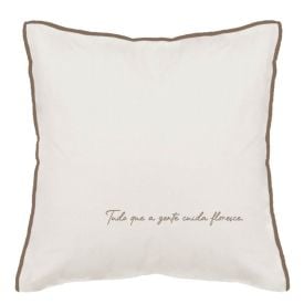 Almofada Linho Elegance Estampada 48X48cm Havan Casa - Floresce Taupe