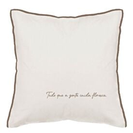 Almofada Linho Elegance Estampada 48X48cm Havan Casa - Floresce Taupe