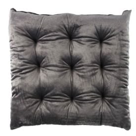 Assento Futton 42X42 cm Veludo Italiano Havan Casa - Ardósia Cinza