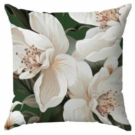Almofada Veludo 48X48 Cm Estampada Havan Casa - Floral Verde