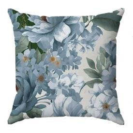 Almofada Veludo Estampado 48X48 Havan Casa - JARDIM AZUL/VERDE