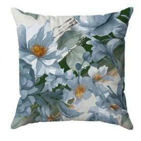 Almofada Veludo Estampado 48X48 Havan Casa - JARDIM AZUL/VERDE