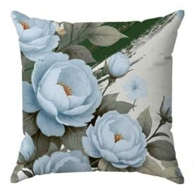 Almofada Veludo Estampado 48X48 Havan Casa - FLORAL AZUL/VERDE