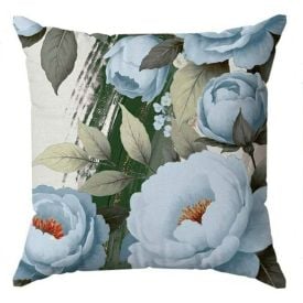 Almofada Veludo Estampado 48X48 Havan Casa - FLORAL AZUL/VERDE