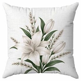 Almofada Veludo Estampado Verão 48X48cm Havan Casa - Lírio Off