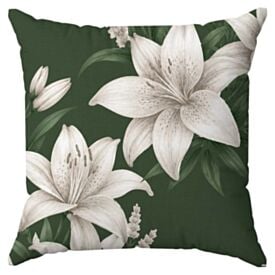 Almofada Veludo Estampado Verão 48X48cm Havan Casa - Lírio Verde
