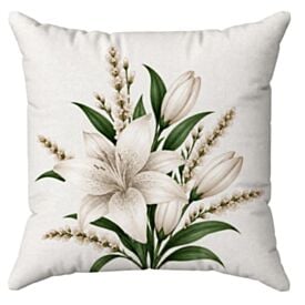 Almofada Veludo Estampado Verão 48X48cm Havan Casa - Lírio Off