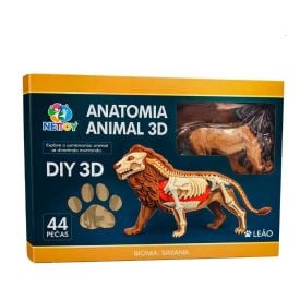 Brinquedo Educativo Anatomia Leão 3D Nettoy - 44 Peças