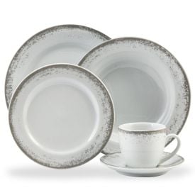 Aparelho De Jantar De Porcelana N&eacute;voa Cinza Schmidt 30 Pe&ccedil;as - Porcelana