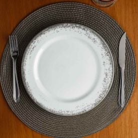 Aparelho De Jantar De Porcelana N&eacute;voa Cinza Schmidt 30 Pe&ccedil;as - Porcelana