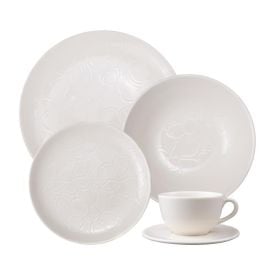 Aparelho De Jantar Unni Orqu&iacute;dea White Oxford 20 Pe&ccedil;as - Cer&acirc;mica