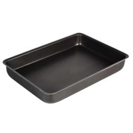 Assadeira De Alumínio Retangular Fortaleza 40 Cm - Preto 