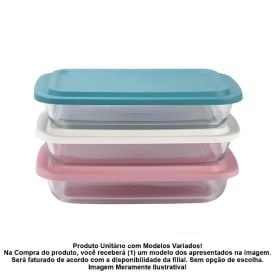 Assadeira Retangular com Tampa Marinex 1,6 Litros - Sortido