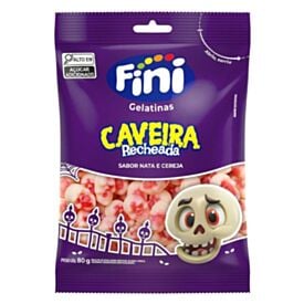 Bala de Gelatina Caveira Recheada Fini - 80g