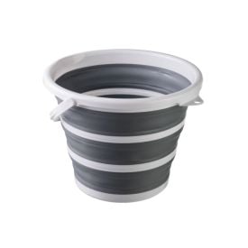 Balde Dobravel Bompack 10 Litros - Cinza e Branco