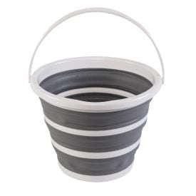 Balde Retrátil Camesa 10L - Branco e Cinza