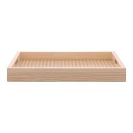 Bandeja De Mdf Com Fundo Treliça Lyor 35 Cm - Bege