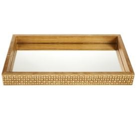 Bandeja Decorativa Bw Quadros Espelhado 35X20cm - Madeira Escura